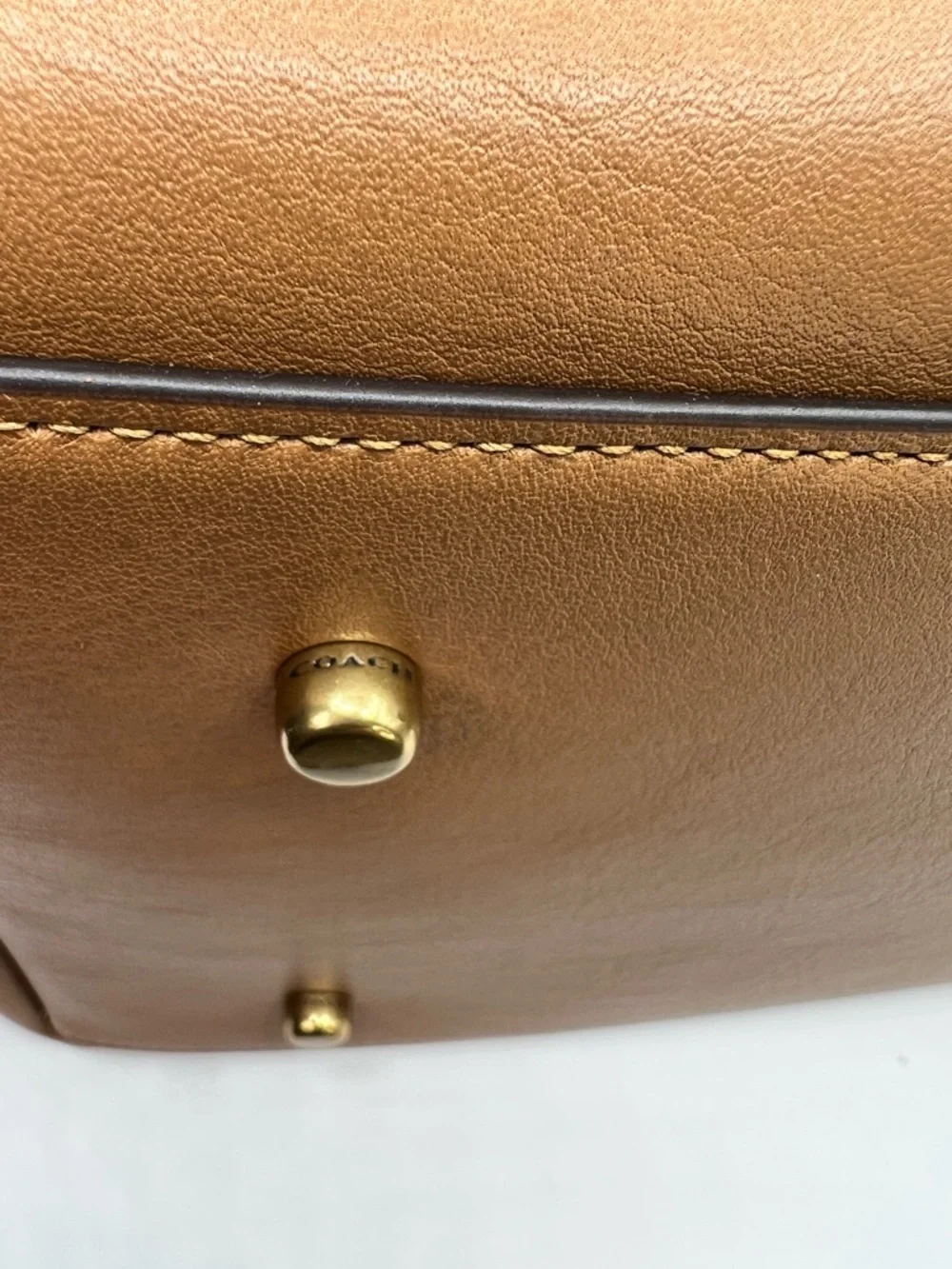 Coach Gramercy Tote Bag in Honey Brown Leather with Gold Tone Hardware - NWT